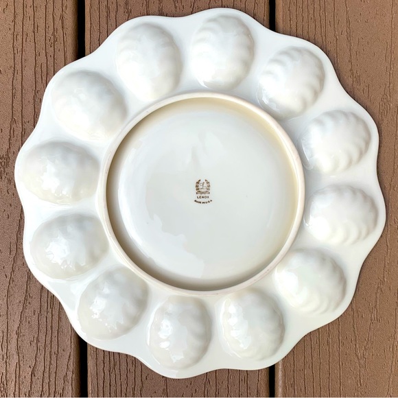 VINTAGE LENOX EGG 11” PORCELAIN PLATTER TRAY 24KT GOLD TRIM BRAND NEW - Picture 2 of 2